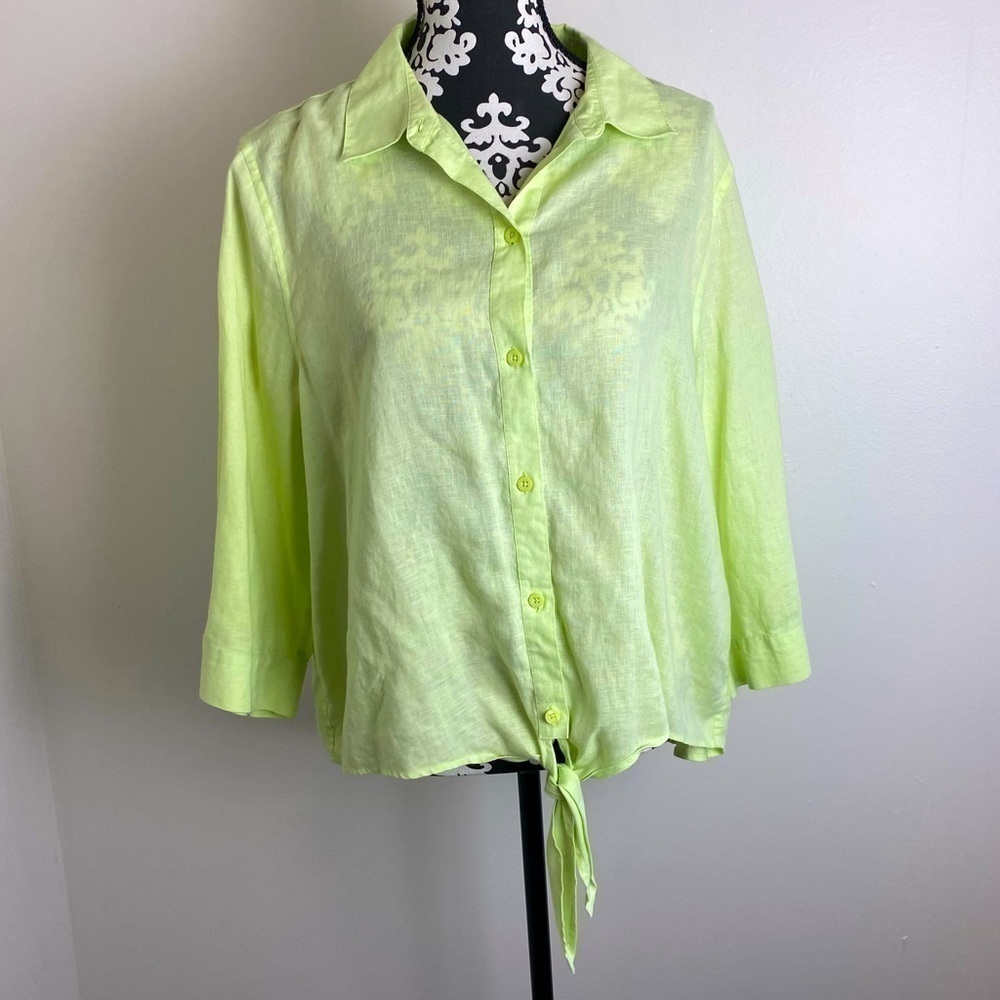 Chico's Light Green Button Down Shirt - image 2
